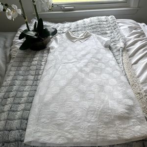 Short sleeve white cotton dress